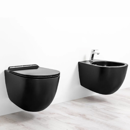 Чаша унитаза подвесная Simas VI 18 nero цвет черный без сиденья безободковая каскадный смыв